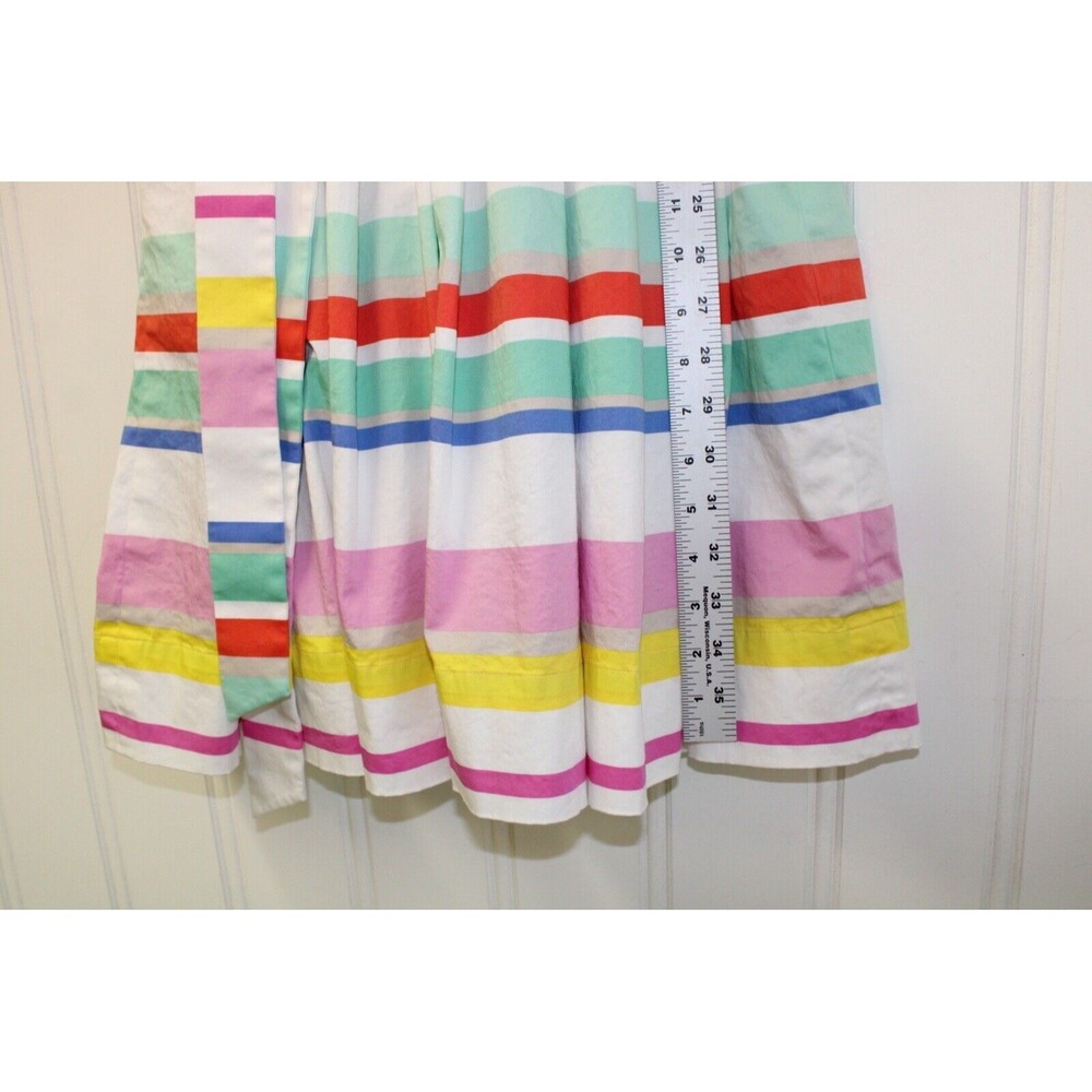 Kate Spade New York Multi Color Pleated Stripe Shirt Dress Preppy Size 6 $398 - Picture 10 of 11